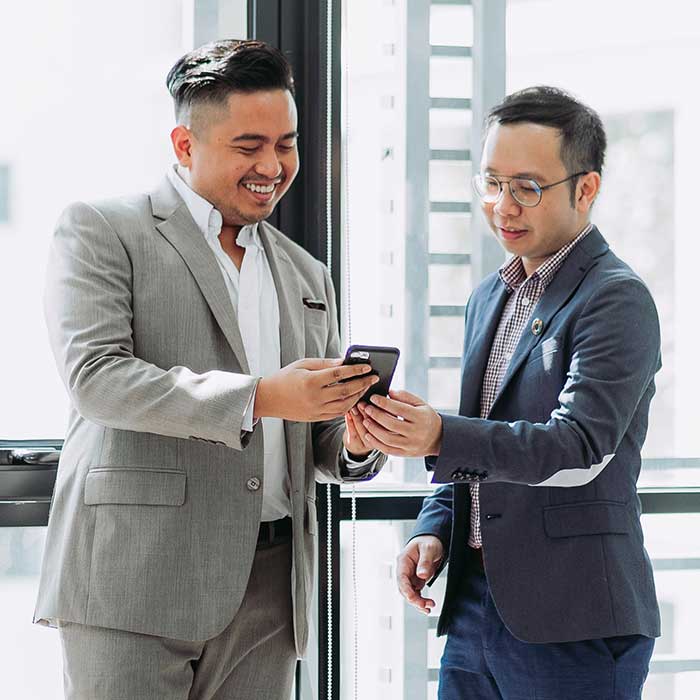 Professional consultants in meeting