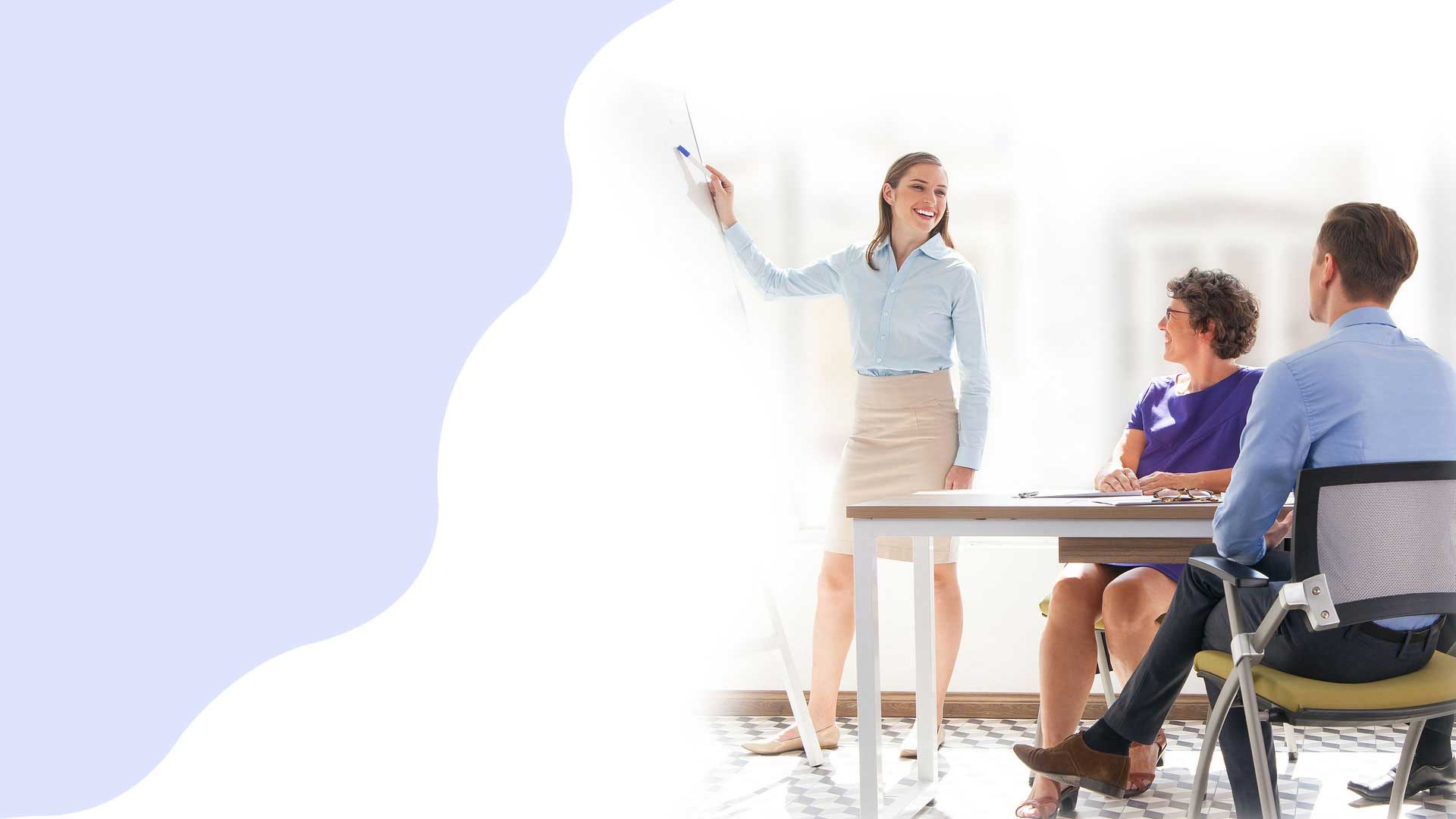 Business professionals analyzing data